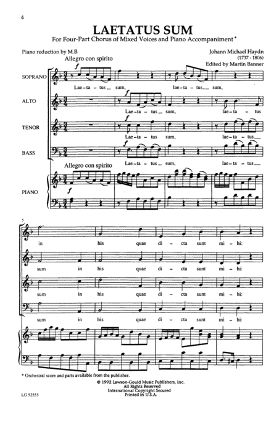 Laetatus Sum 4-Part scores gallery preview page 25