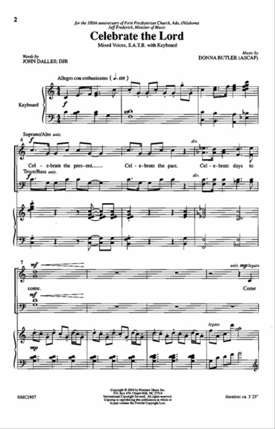 Celebrate the Lord Celebrate the Lord 4-Part scores gallery preview page 2