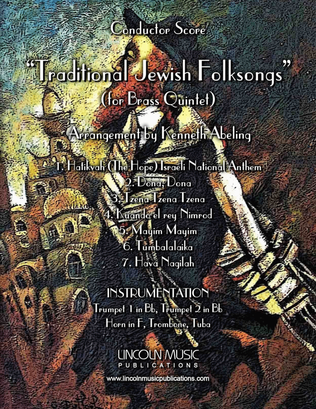 Book cover for Traditional Jewish Folksongs (for Brass Quintet)