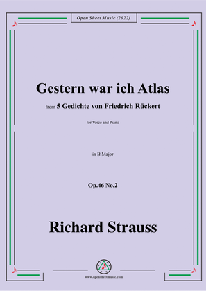Richard Strauss-Gestern war ich Atlas,in B Major,Op.46 No.2