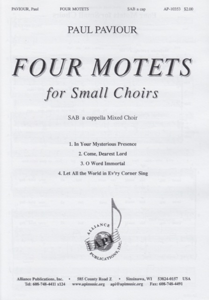 Four Motets for Small Choirs - SAB choir, a cappella