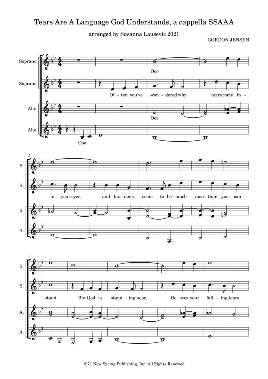 Tears Are A Language SSAA scores gallery preview page 1