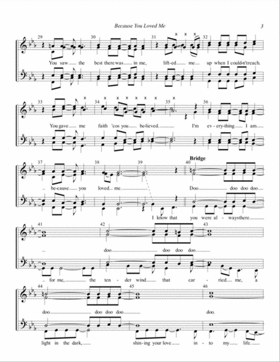 Because You Loved Me SSAA scores gallery preview page 3