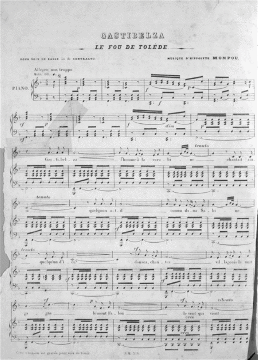 Gastibelza. Le Fou De Tolede. Chanson d'Espagne Voice scores gallery preview page 2