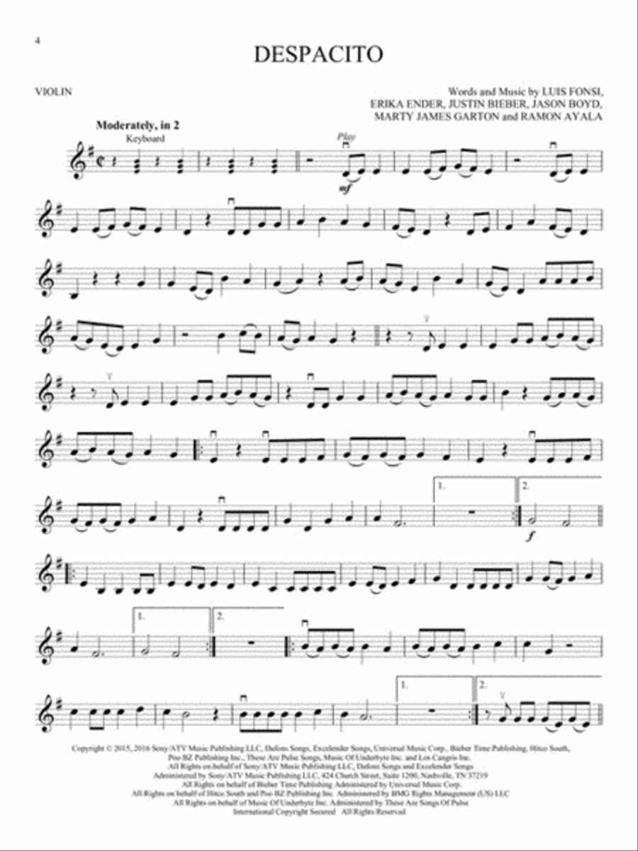 12 Pop Hits 12 Pop Hits Violin Solo scores gallery preview page 3