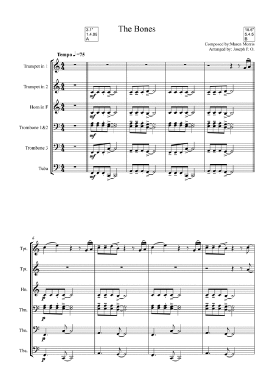 The Bones The Bones Brass Ensemble scores gallery preview page 1