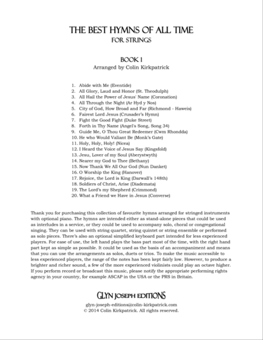 The Best Hymns of All Time (for Strings) Book 1 String Orchestra scores gallery preview page 2