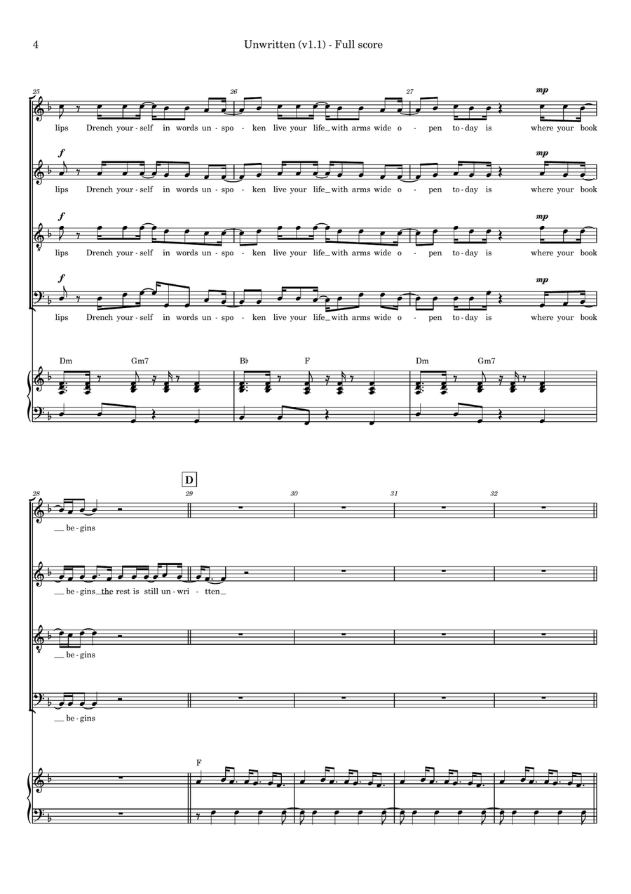 Unwritten Unwritten 4-Part scores gallery preview page 4