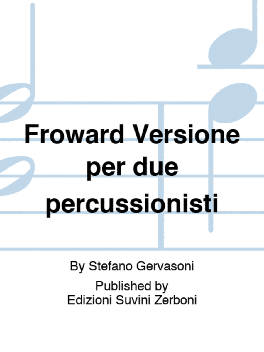 Froward Versione per due percussionisti Percussion scores gallery preview page 1