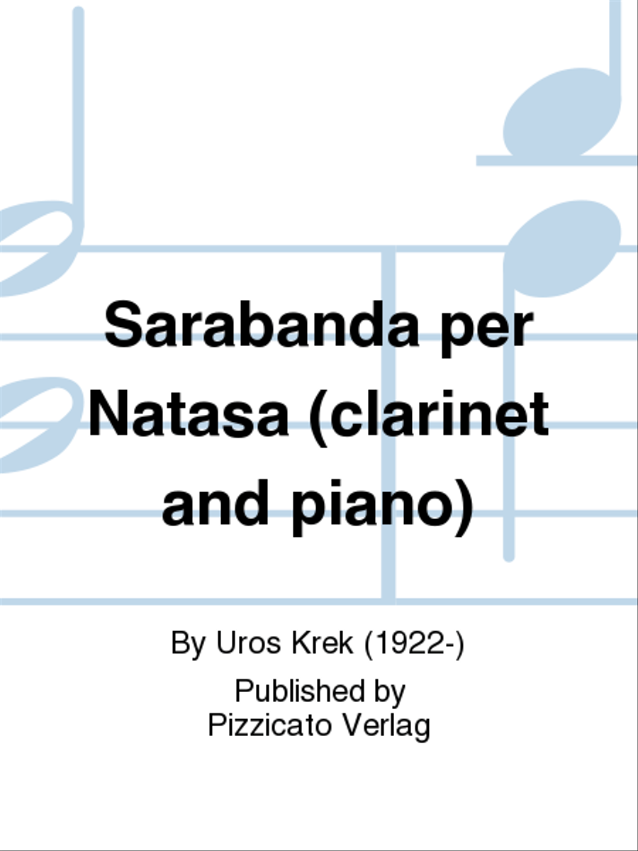 Sarabanda per Natasa (clarinet and piano) Clarinet Solo scores gallery preview page 1