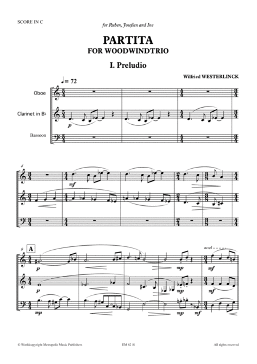 Partita for Oboe, Clarinet and Bassoon Bassoon scores gallery preview page 2