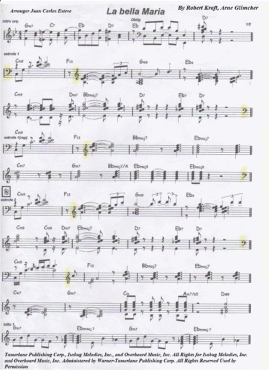 Beautiful Maria Of My Soul Piano Solo scores gallery preview page 2