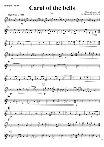 Carol of the Bells - Pentatonix style - Trumpet Duet