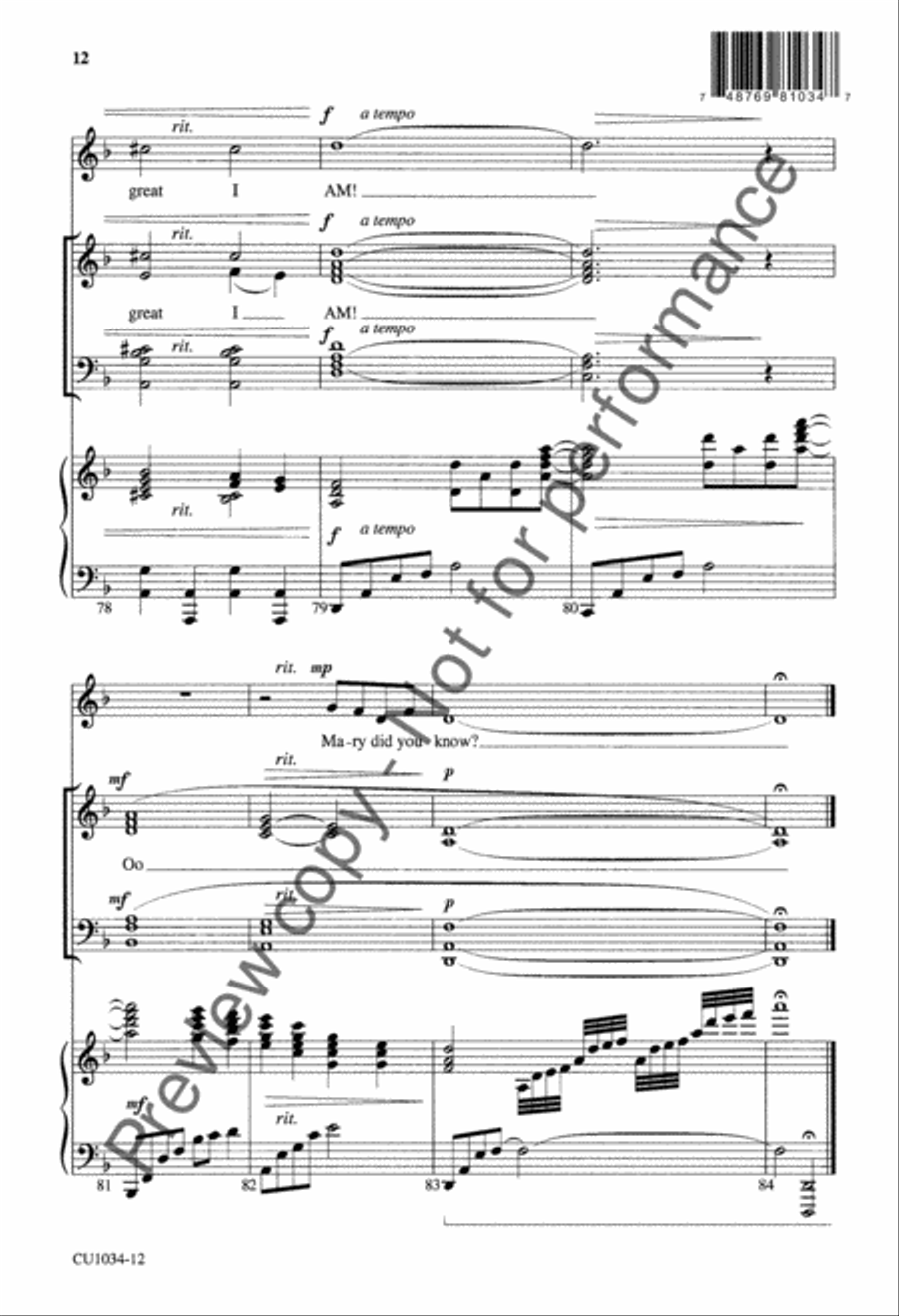 Mary, Did You Know? 4-Part scores gallery preview page 13