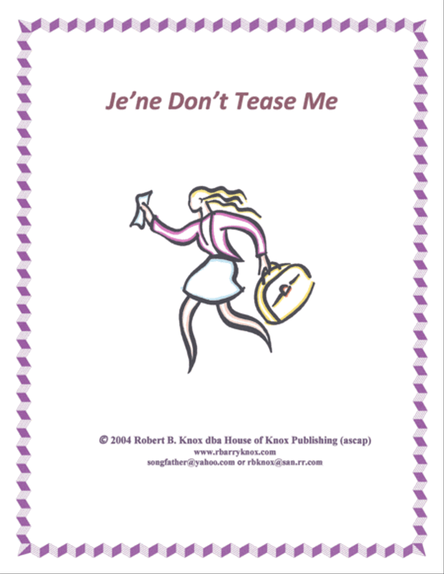 Je'ne Don't Tease Me Je'ne Don't Tease Me Voice scores gallery preview page 1