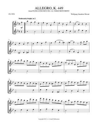 Allegro, K. 449 (from Piano Concerto No. 14, Third Movement)