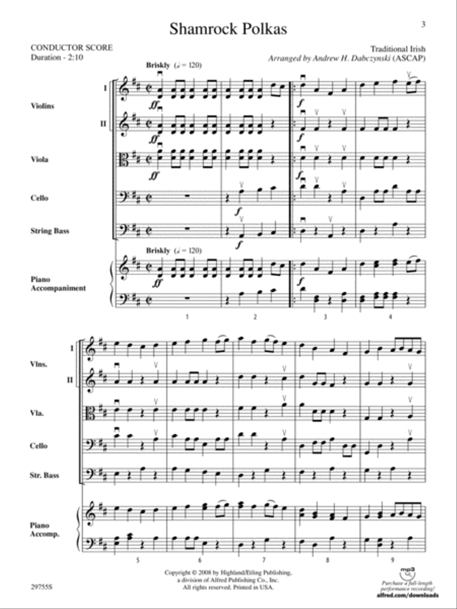 Shamrock Polkas: Score String Orchestra scores gallery preview page 3