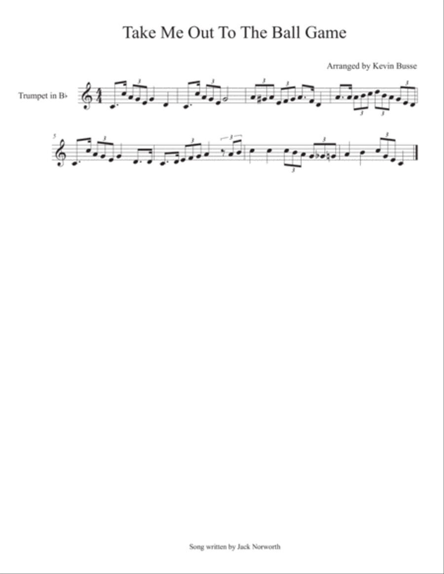 Take Me Out To The Ball Game - Trumpet Trumpet Solo scores gallery preview page 1