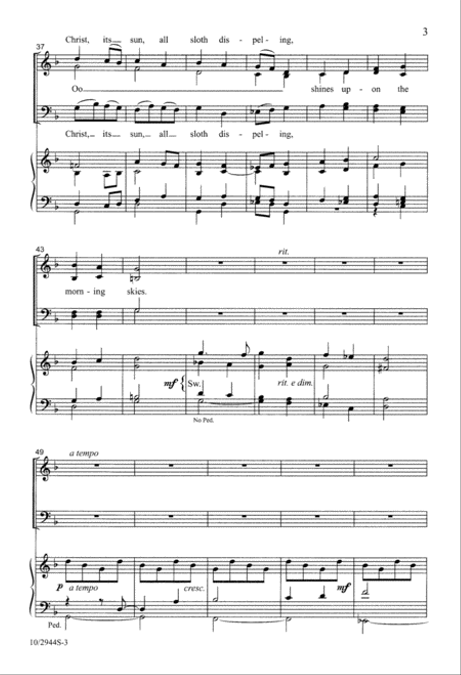 Hark! A Thrilling Voice Is Sounding 4-Part scores gallery preview page 3