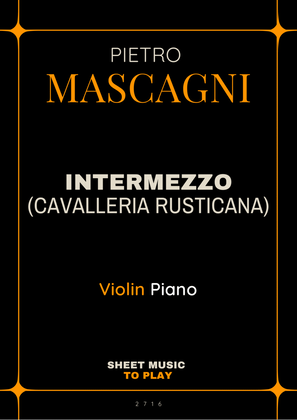 Intermezzo from Cavalleria Rusticana - Violin and Piano (Full Score and Parts)