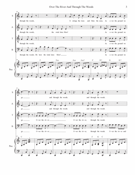 Over The River And Through The Woods (Vocal Quartet - (SATB) image number null