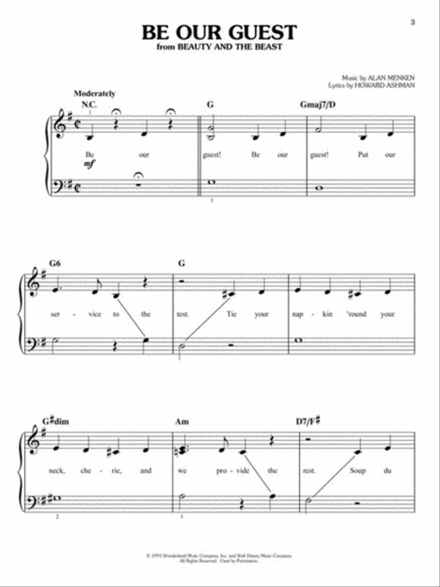 First 50 Disney Songs You Should Play on the Piano Easy Piano scores gallery preview page 3