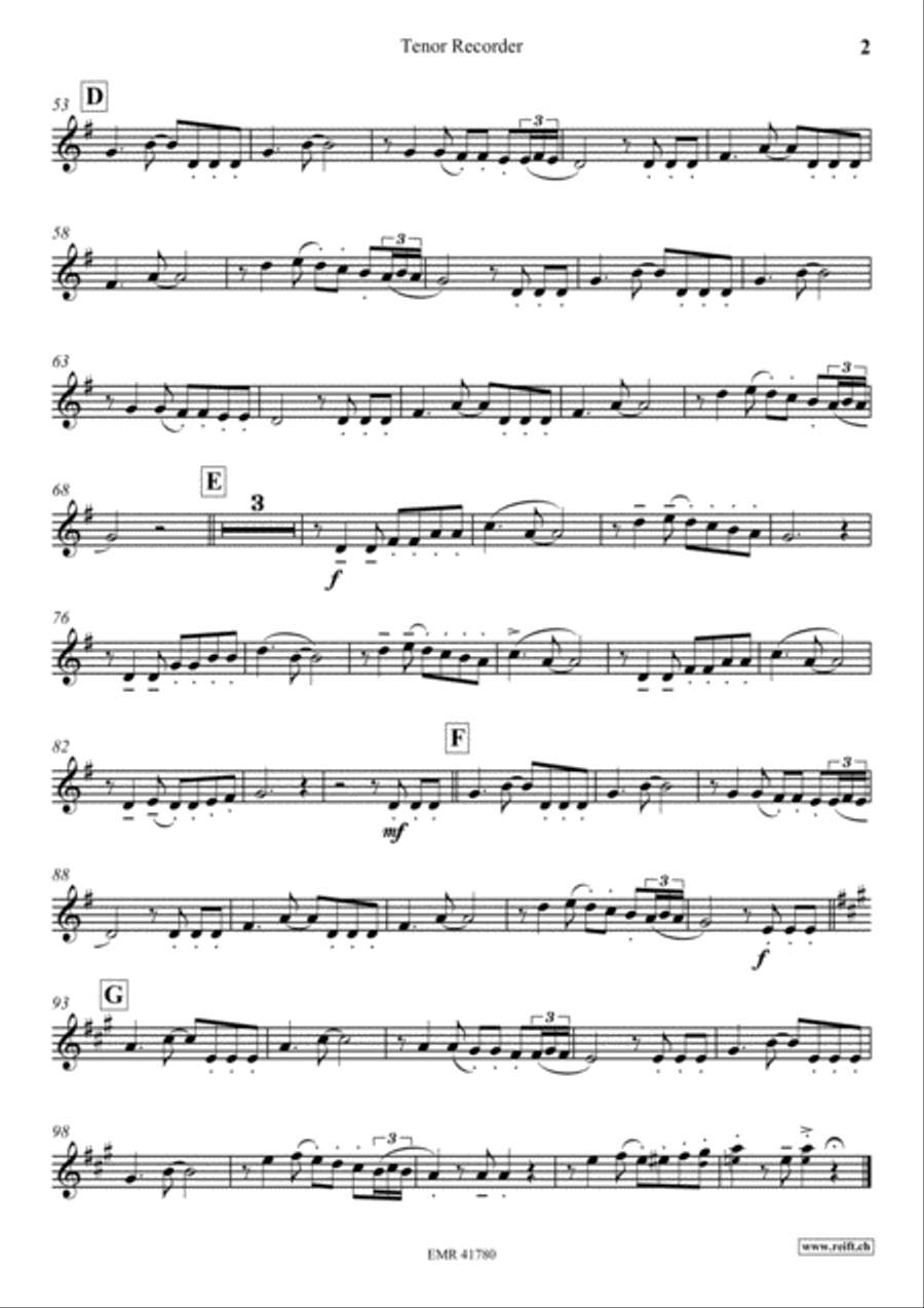 La Cucaracha Tenor Recorder scores gallery preview page 3