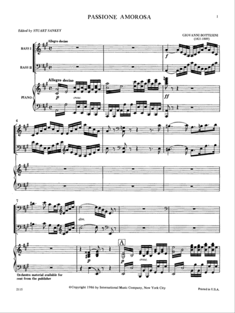 Passione Amorosa (Solo Tuning) Double Bass scores gallery preview page 2