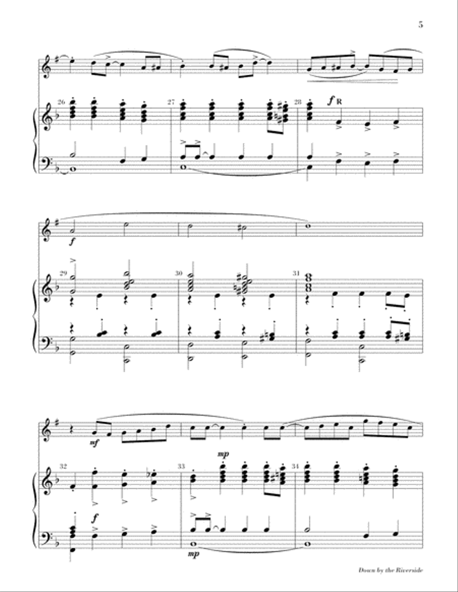 Down by the Riverside Down by the Riverside Clarinet scores gallery preview page 5