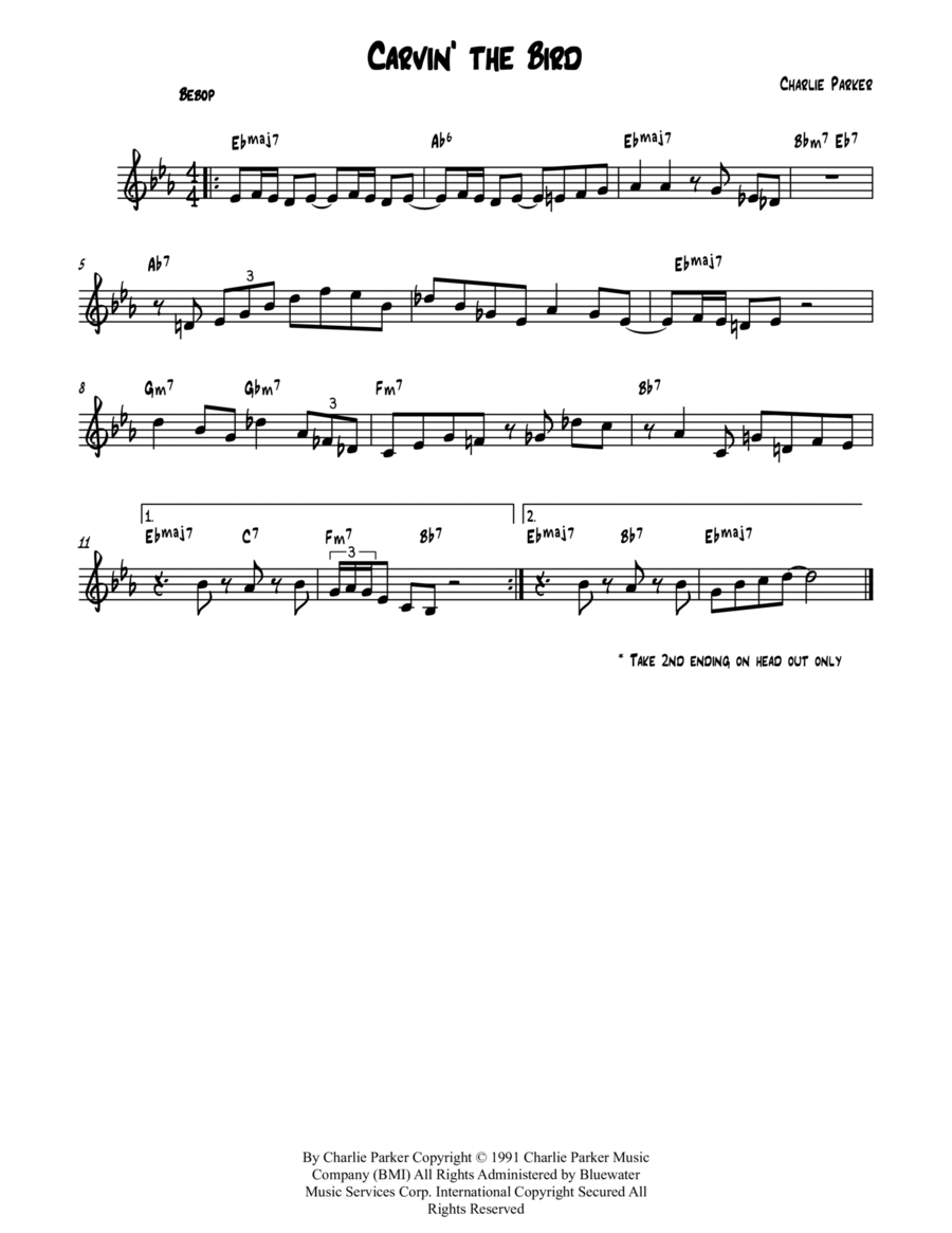 Carvin' The Bird Piano scores gallery preview page 1