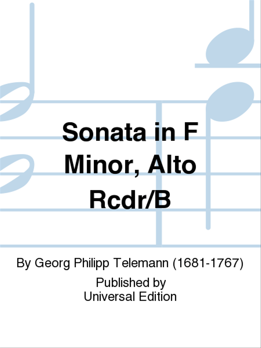 Sonata In F Minor, Alto Rcdr/B School and Community scores gallery preview page 1