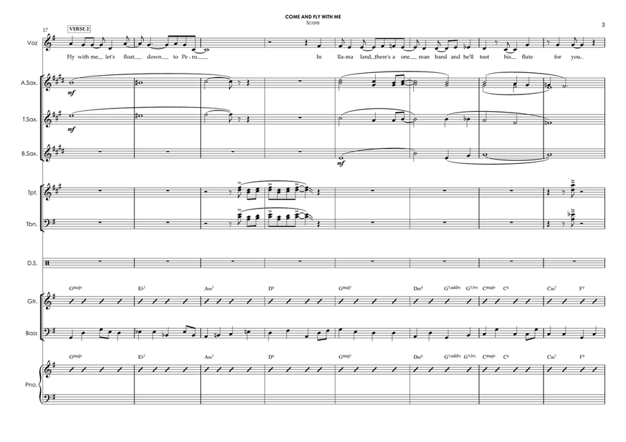 Come Fly With Me - Score Only Jazz Ensemble scores gallery preview page 6