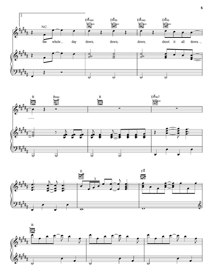I Don't Like Mondays Piano, Vocal, Guitar scores gallery preview page 5