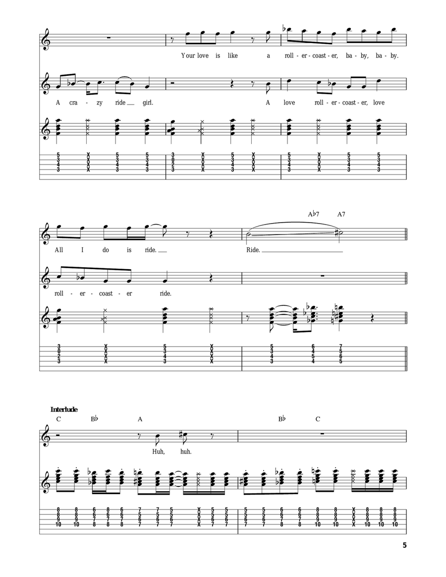 Love Rollercoaster Love Rollercoaster Acoustic Guitar scores gallery preview page 5