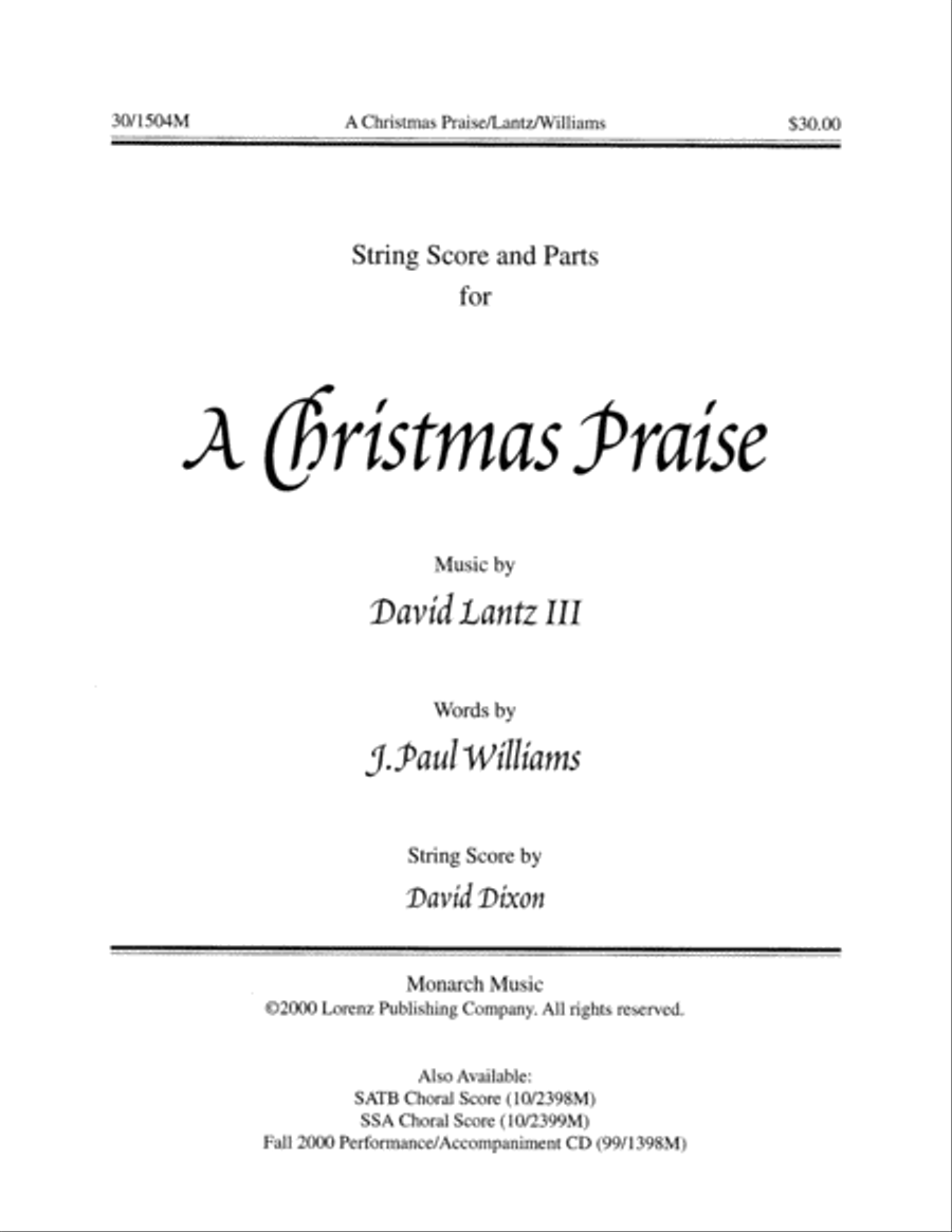 A Christmas Praise - String Score Score scores gallery preview page 1