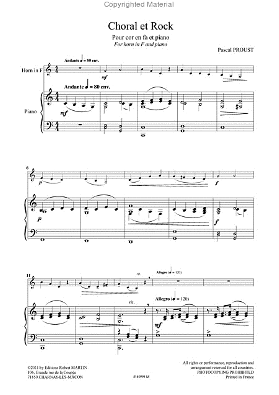 Choral et rock, pour cor Choir scores gallery preview page 2