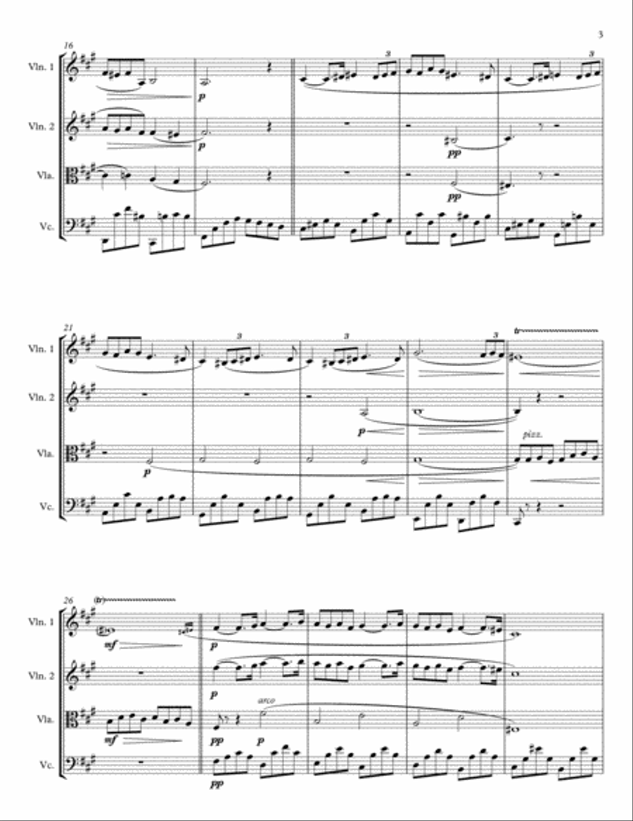 Pavane, Op. 50 for String Quartet String Quartet scores gallery preview page 3