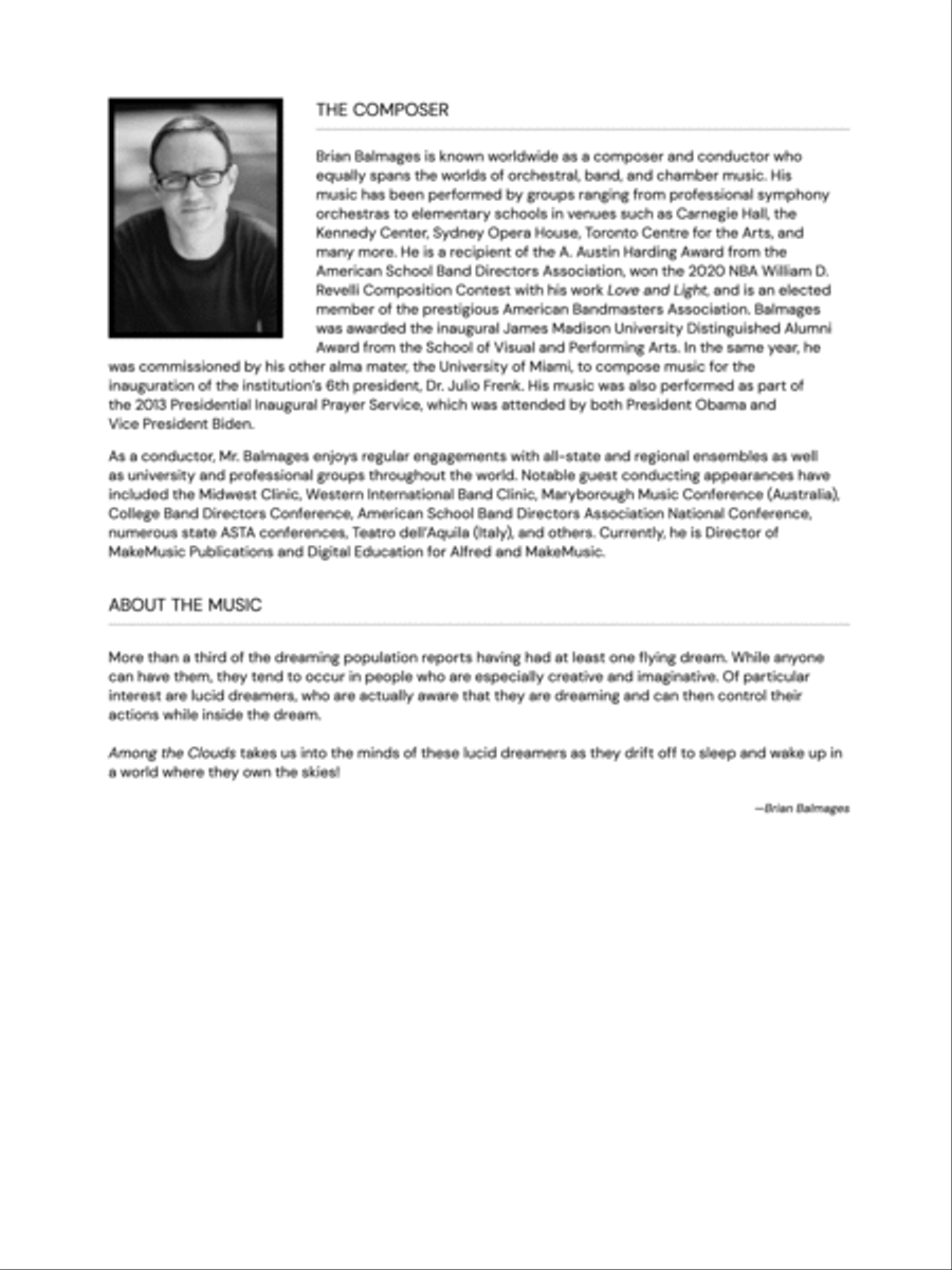 Among the Clouds: Score Among the Clouds: Score Concert Band scores gallery preview page 2