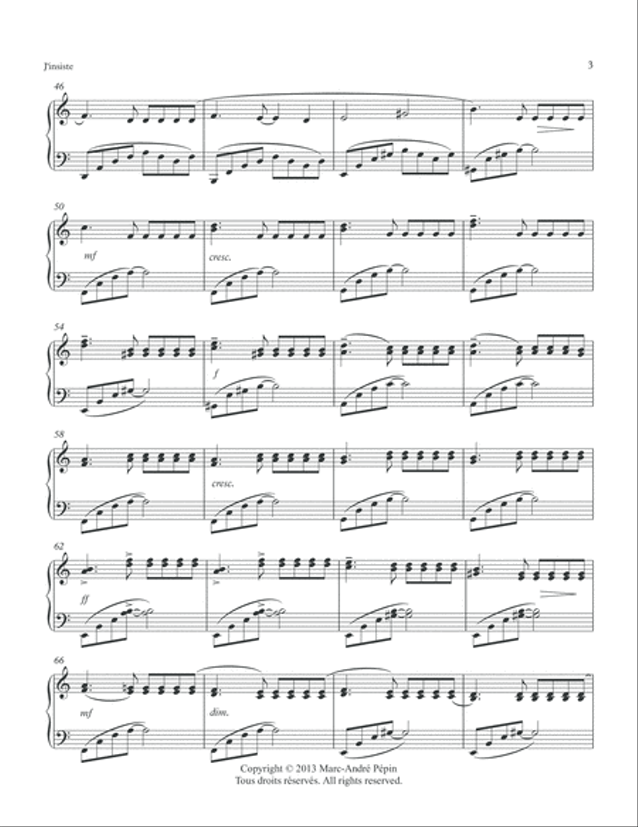 I Insist / J'insiste Piano Solo scores gallery preview page 4