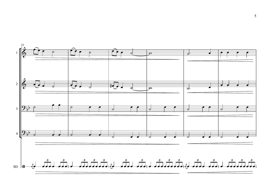 The Little Drummer Boy Brass Quartet scores gallery preview page 5