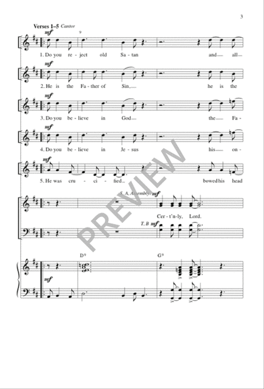 Do You Believe / Certainly, Lord 4-Part scores gallery preview page 3