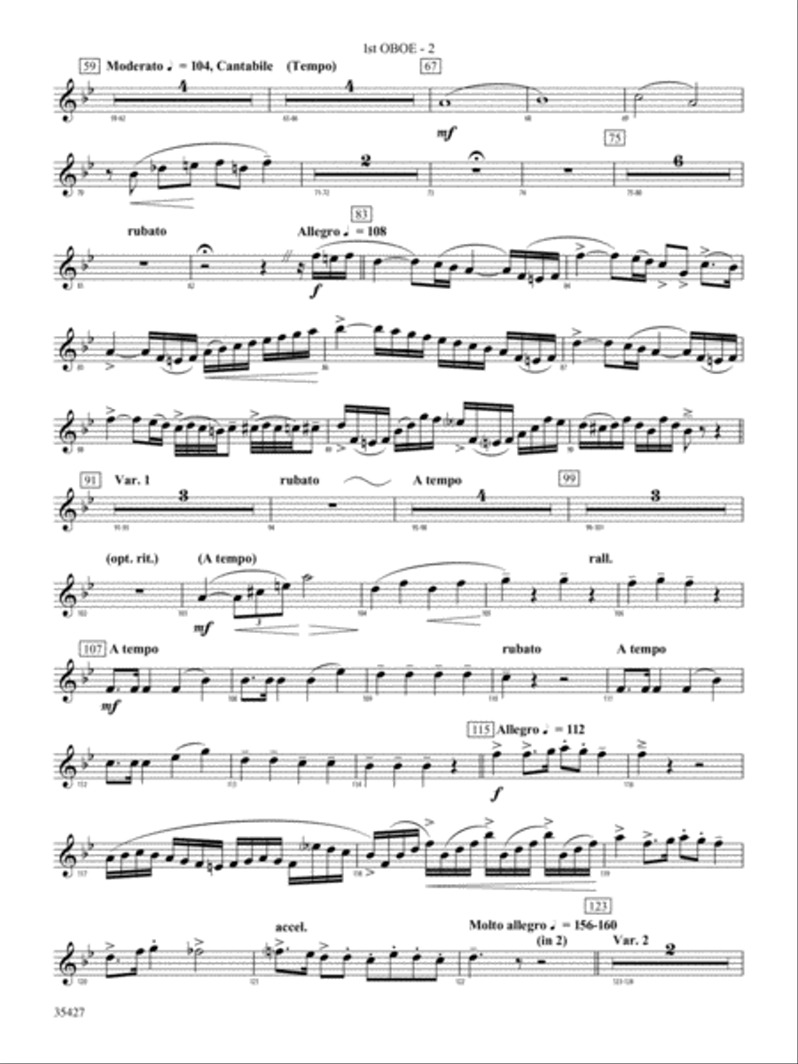 Fantasie Brillante: Oboe Concert Band scores gallery preview page 2