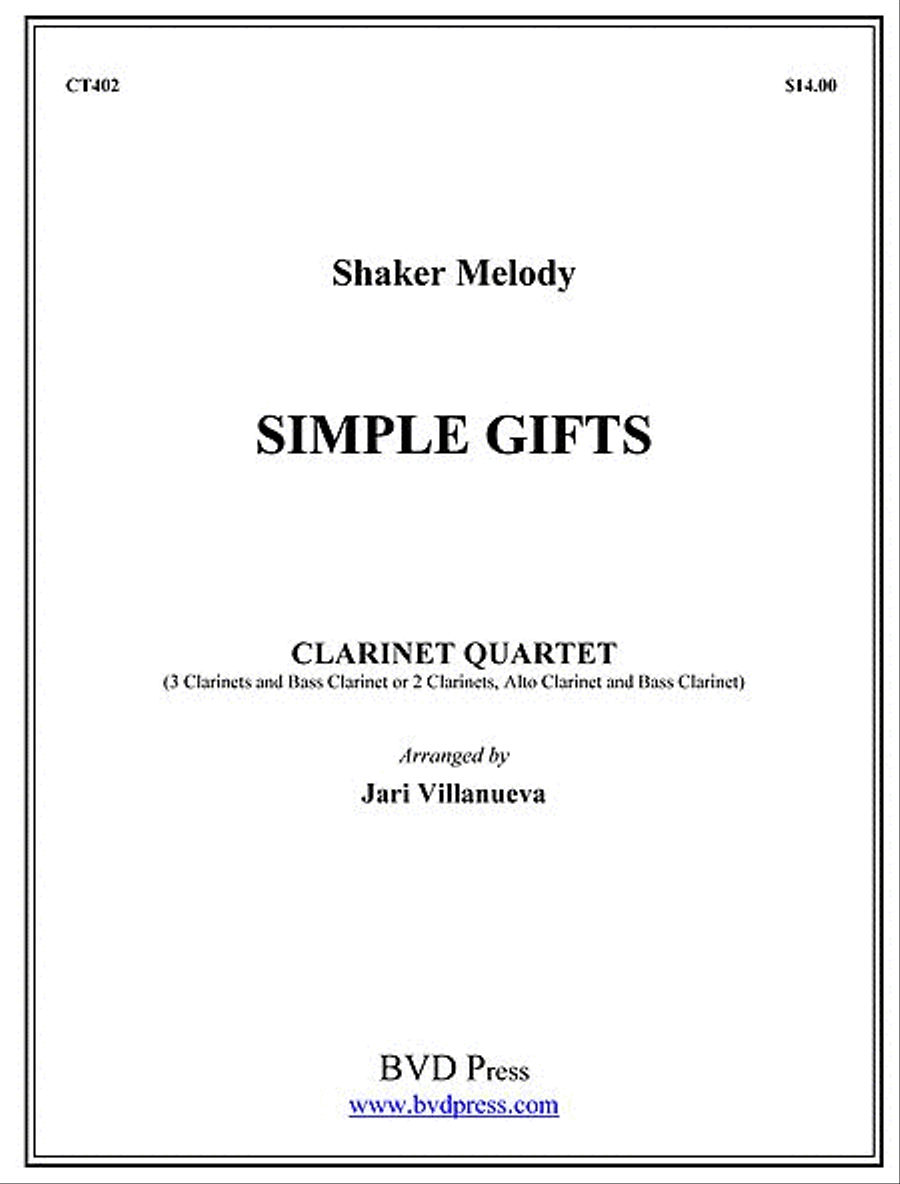 Simple Gifts Clarinet Quartet scores gallery preview page 1