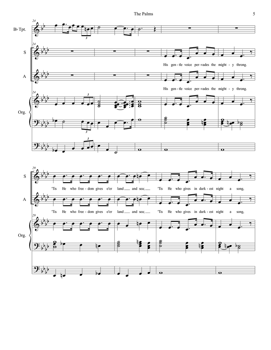 The Palms (SATB) 4-Part scores gallery preview page 5