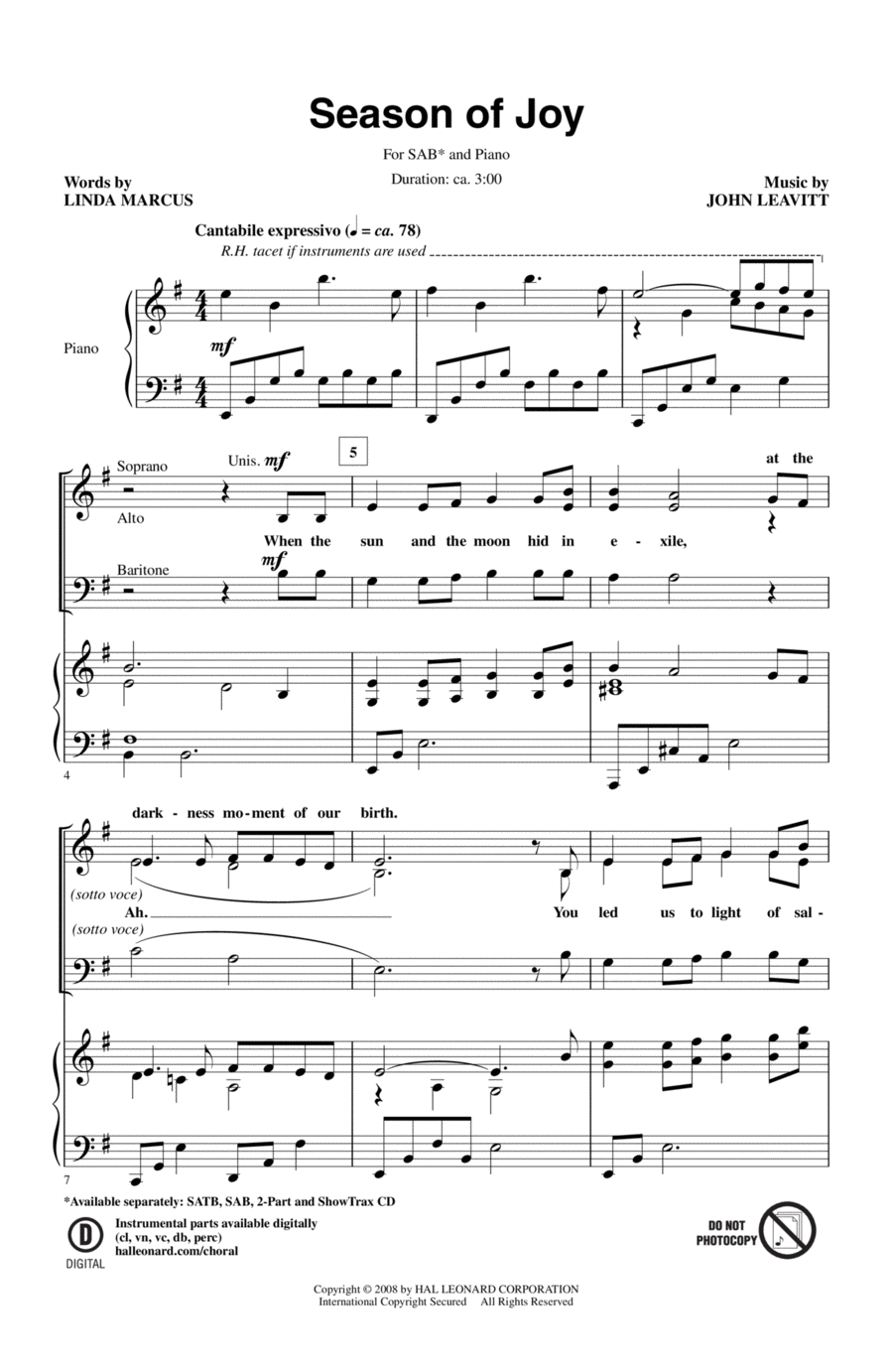 Season Of Joy 3-Part scores gallery preview page 1