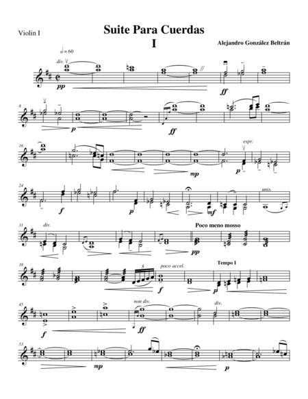 Suite for String Orchestra (Mov I) Violin I part