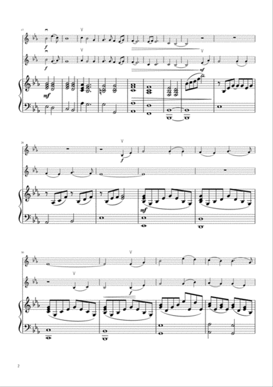 Were You There When They Crucified My Lord - Violin duo with piano accompaniment String Duet scores gallery preview page 3