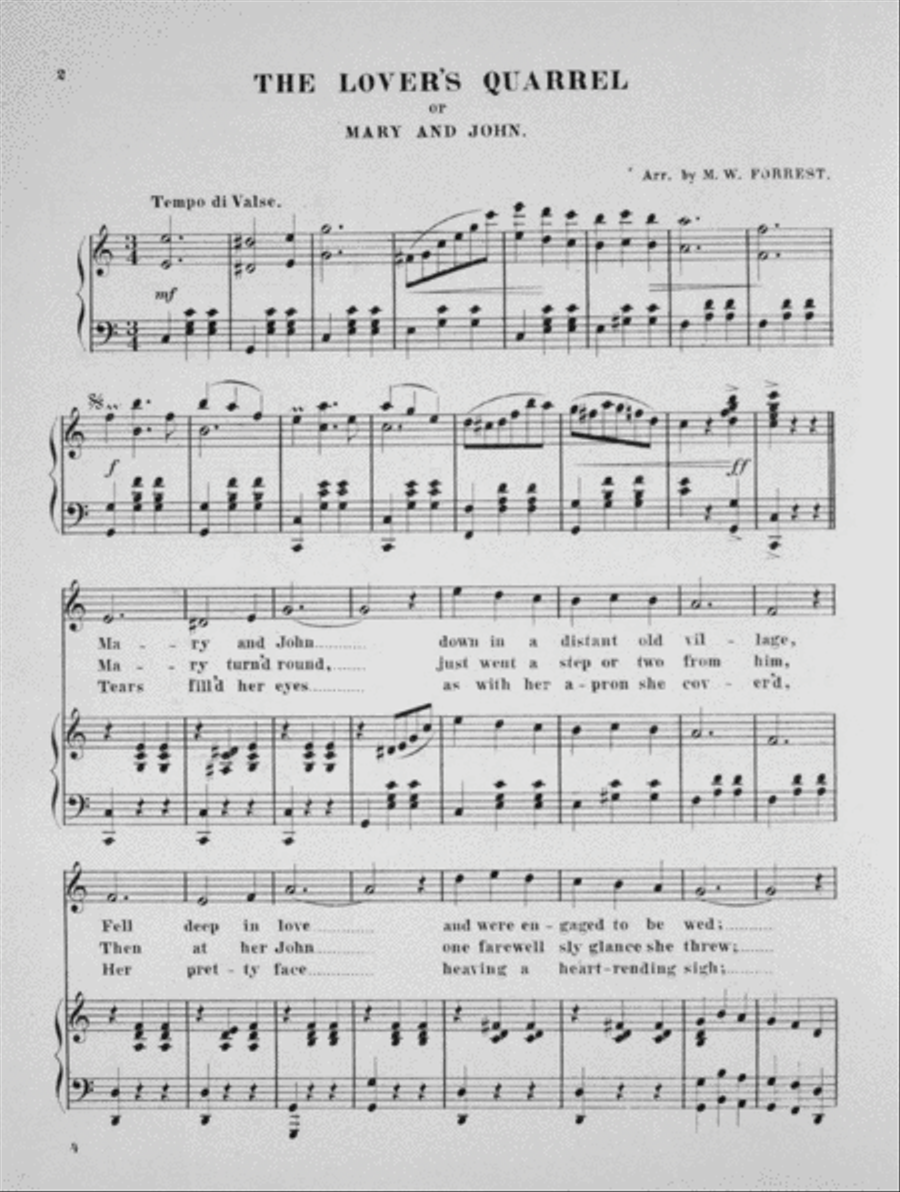 The Lover's Quarrel. Or, Mary and John. Song and Chorus Choir scores gallery preview page 2