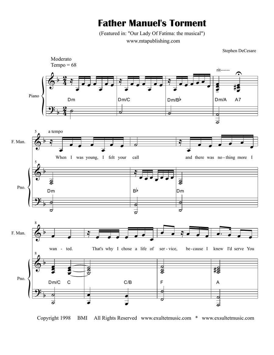 Father Manuel's Torment (Baritone solo)