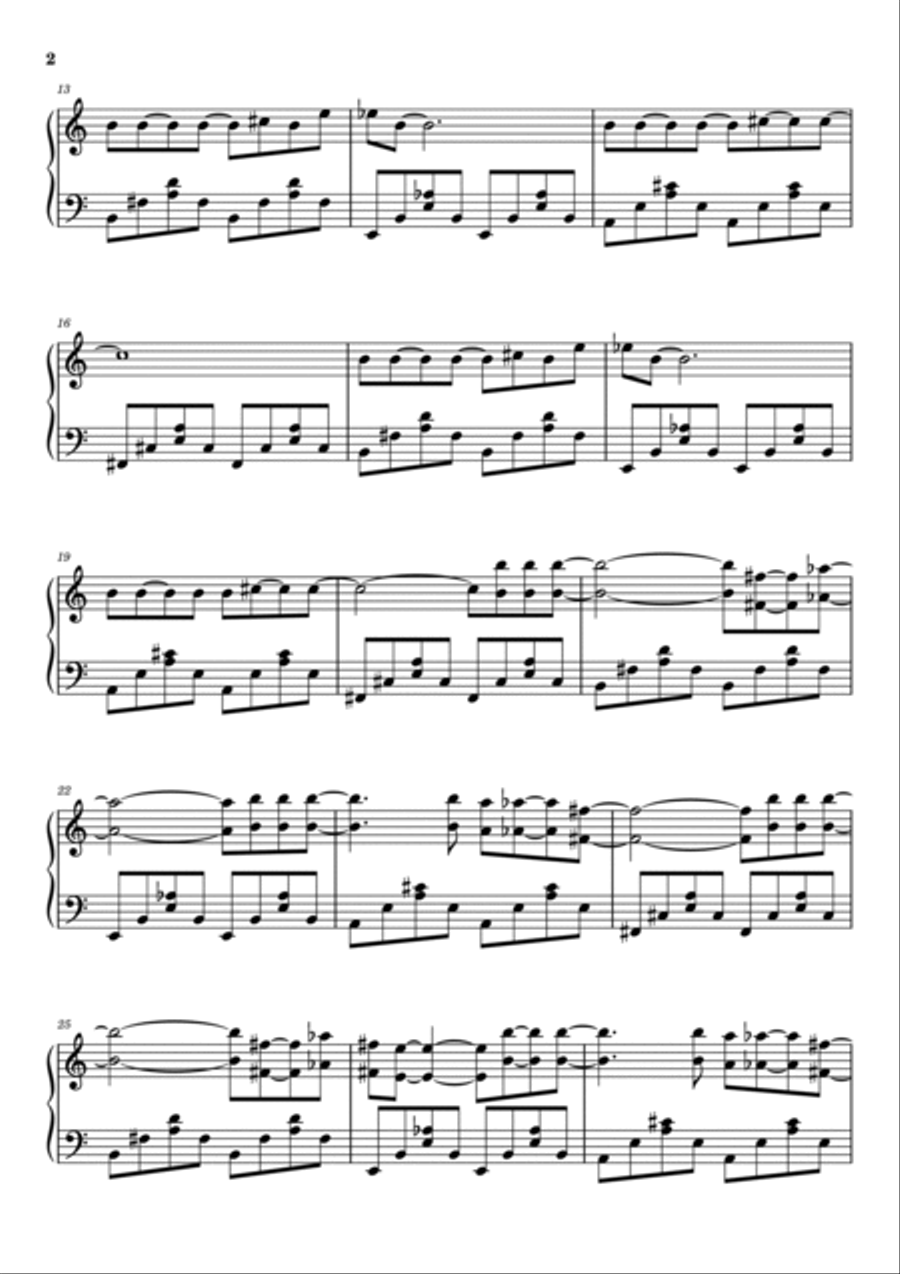 Pride (in The Name Of Love) Piano Solo scores gallery preview page 2